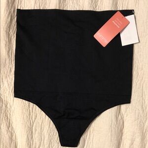Yummie by Heather Thomson High-Waist Shaping Thongs: 2 pair (black and beige)